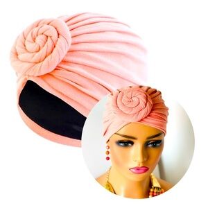 Peach Nude Turban Women Knotted Head Wrap Gift